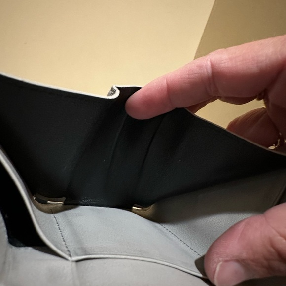 YSL Grey Trifold Auth Leather Wallet Complete W/box - Picture 7 of 13